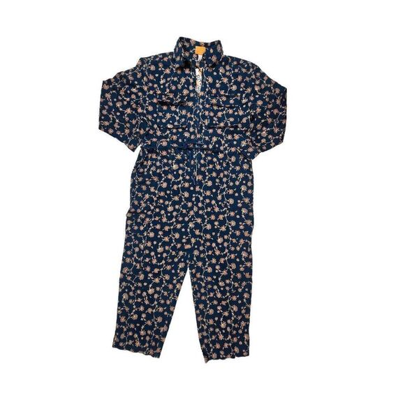Future Collective Teal Floral  zipup Boilersuit Size 14 - Picture 1 of 7